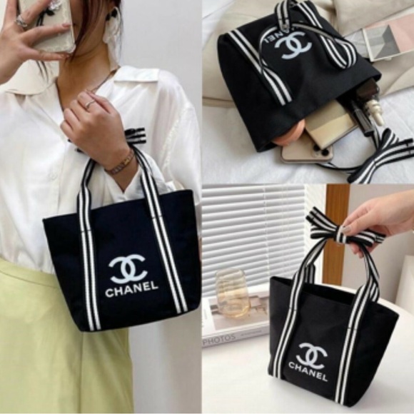CC Black Novelty Ribbon Mini Tote - Picture 7 of 7